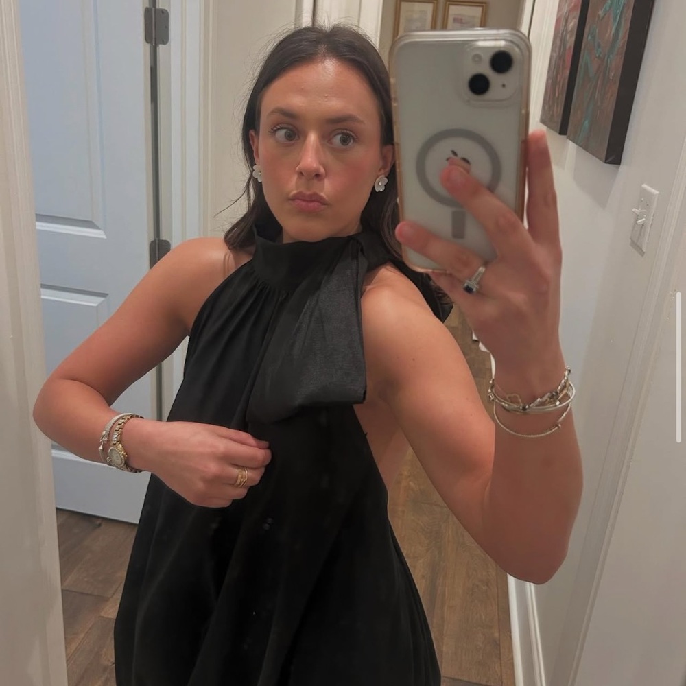 Elegant Black Halter Dress